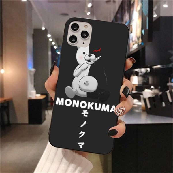 Cute Kumamon Danganronpa Monokuma Soft Silicone Black Phone Case for iPhone 11 pro XS MAX 8 2 - Danganronpa Merch